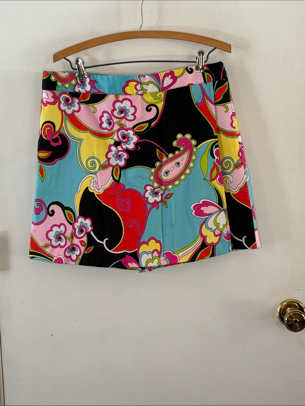 Boston Proper multicolored retro floral paisley print skort Size 12